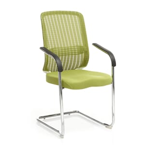 Cleare konf.stol - krom ben - sort sete - sort mesh rygg