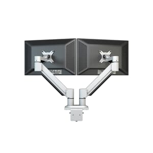 TWIN MONITOR ARM MED GASSLIFT LCD, SILVER